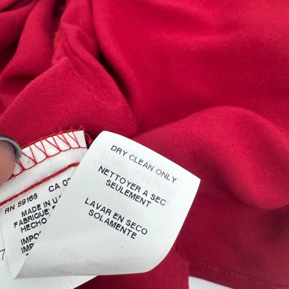 Karen Kane Topper Women 0X Red Open Cropped Roll Tab Sleeves Lightweight Rayon - Picture 10 of 13